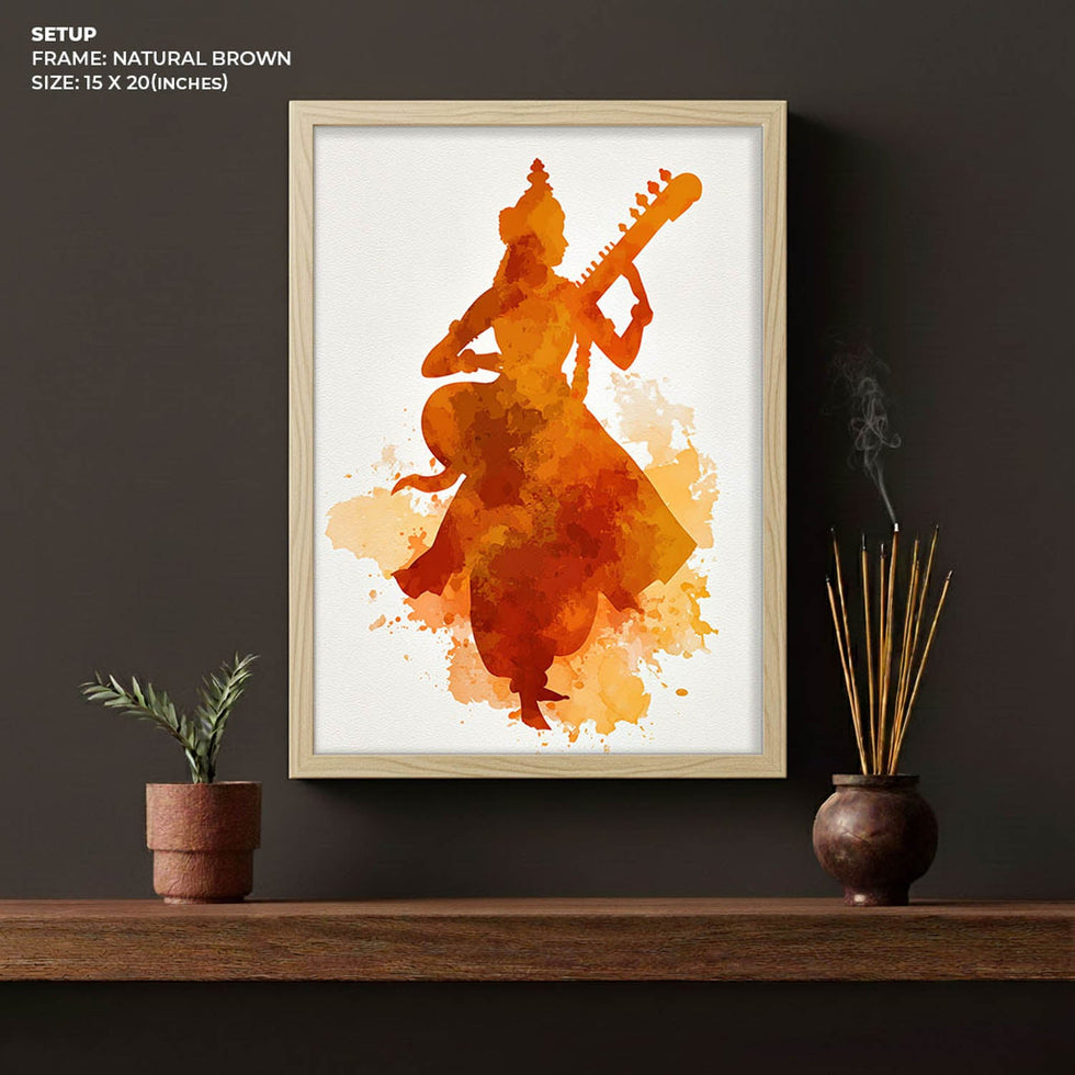 Saraswati Painting – Goddess of Knowledge Wall Art