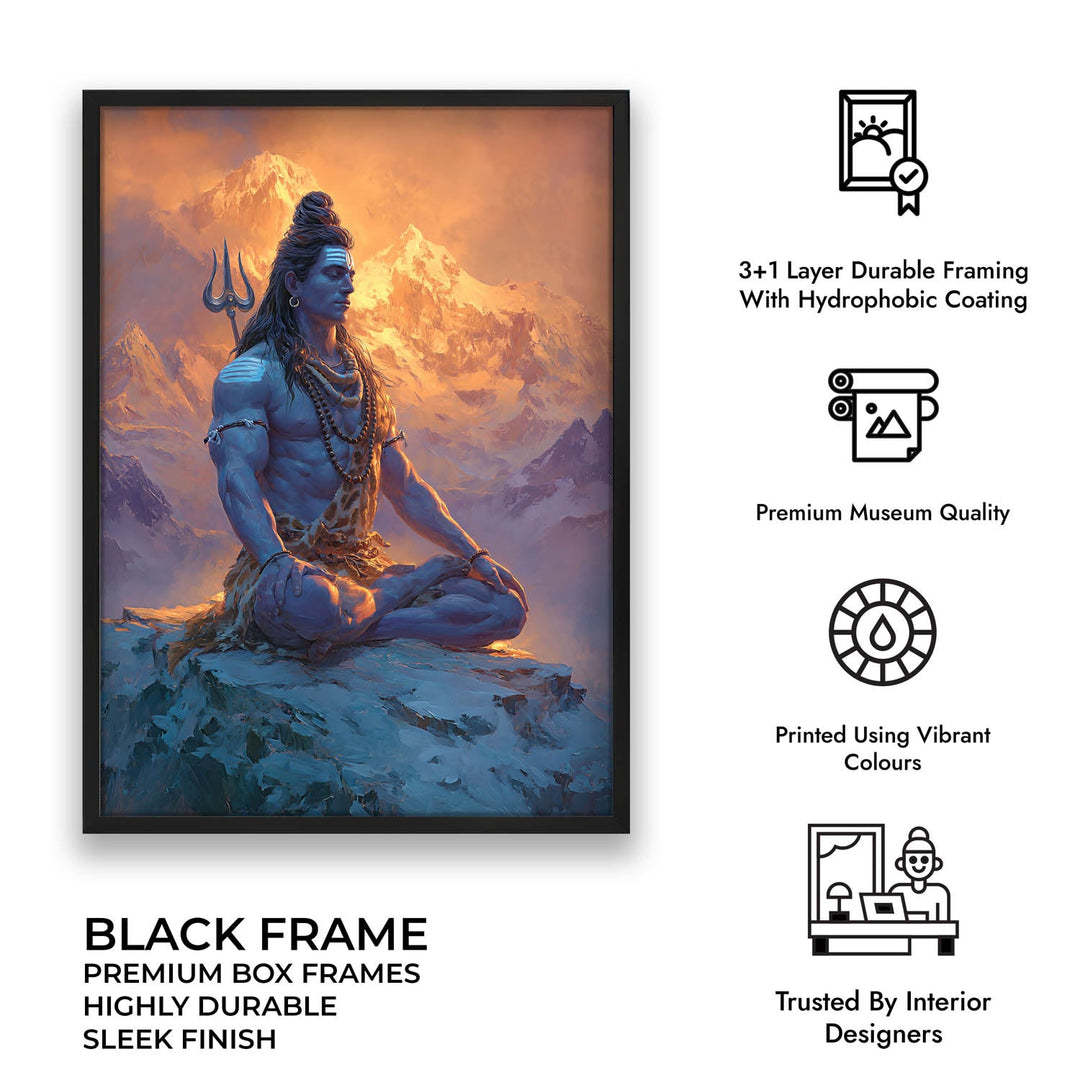 Shiv Meditation Painting – Lord Shiva Wall Art