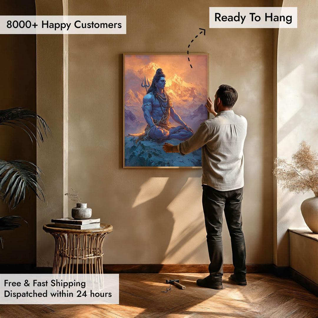 Shiv Meditation Painting – Lord Shiva Wall Art
