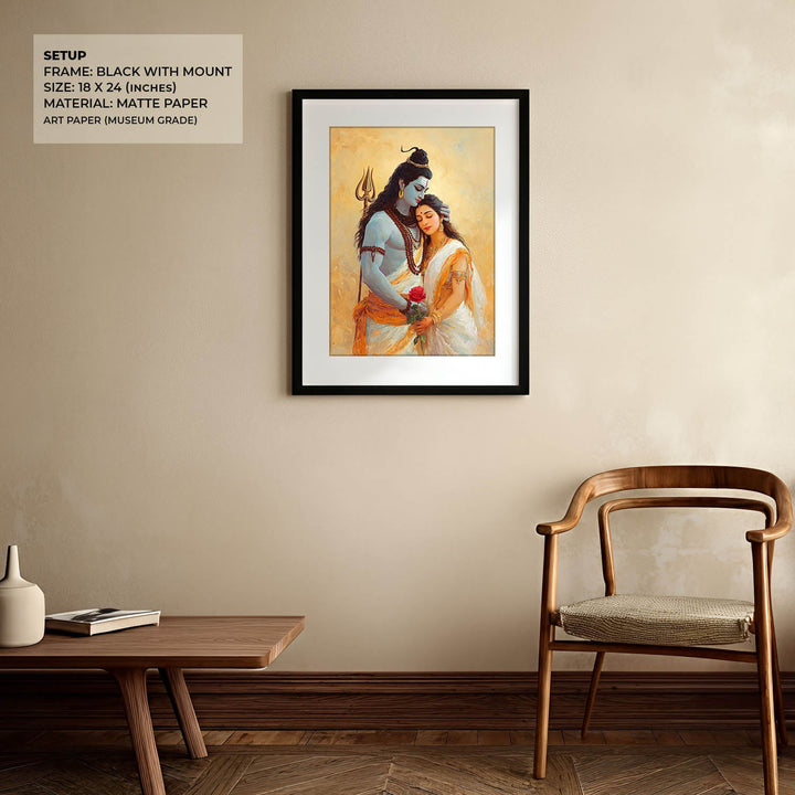 Shiv Parvati Painting – Lord Shiva and Goddess Parvati Vastu Wall Art
