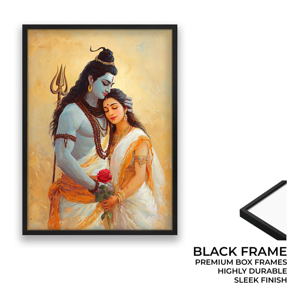 Shiv Parvati Painting – Lord Shiva and Goddess Parvati Vastu Wall Art