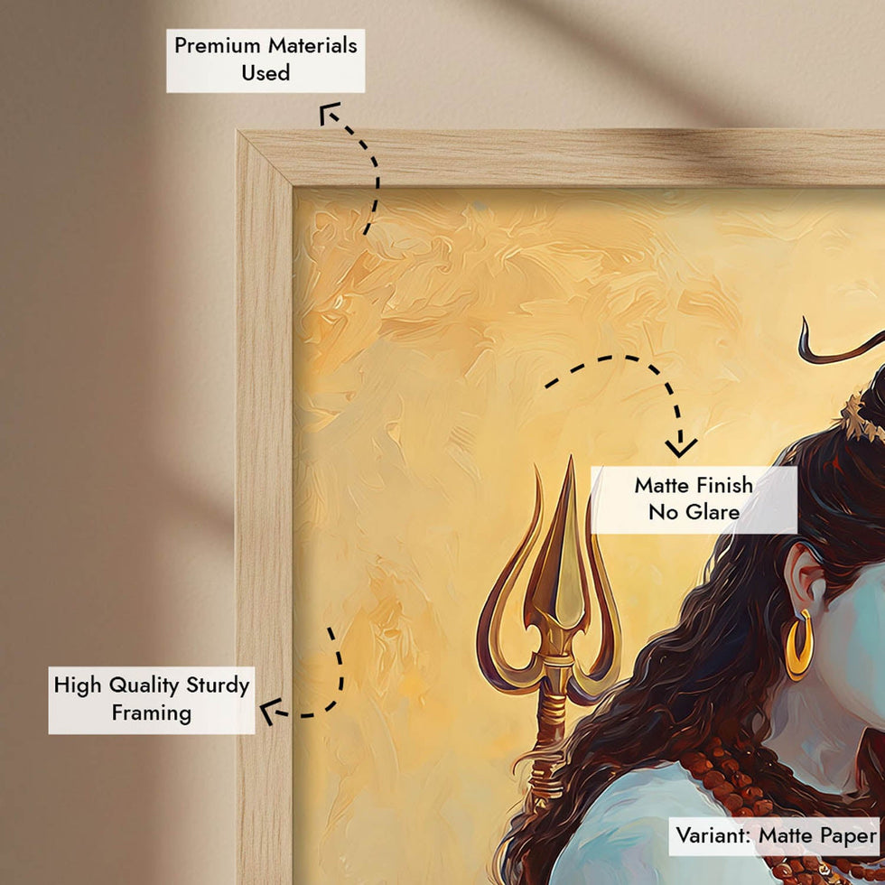 Shiv Parvati Painting – Lord Shiva and Goddess Parvati Vastu Wall Art