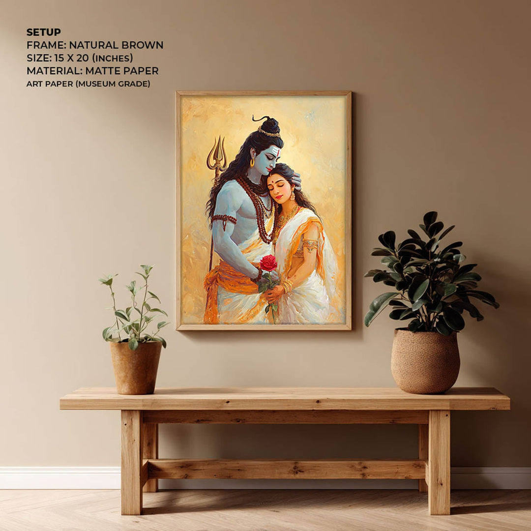 Shiv Parvati Painting – Lord Shiva and Goddess Parvati Vastu Wall Art