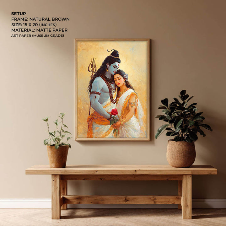 Shiv Parvati Painting – Lord Shiva and Goddess Parvati Vastu Wall Art