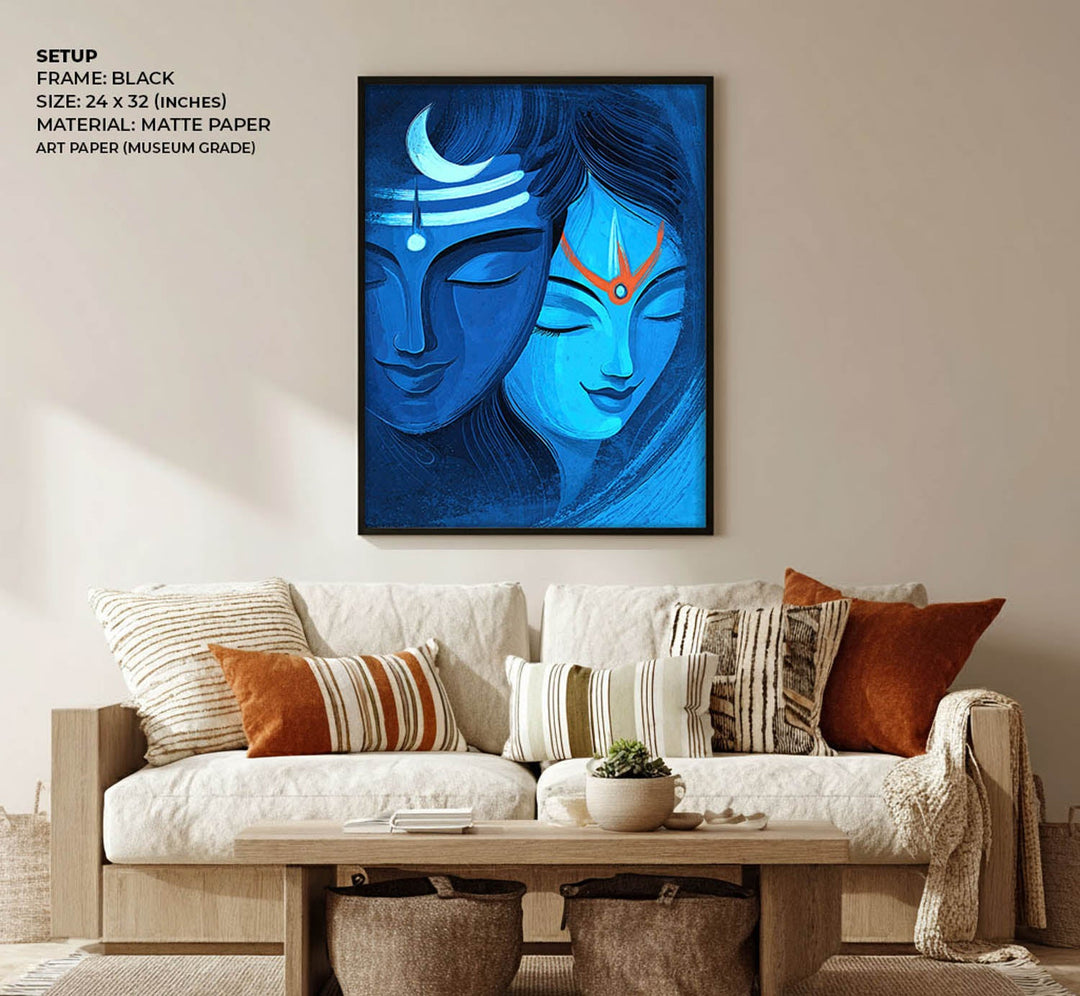 Shiva Parvati Ardhnarishwar - Vastu Painting
