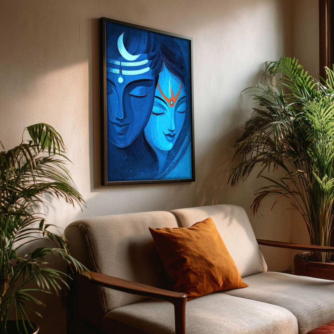 Shiva Parvati Ardhnarishwar - Vastu Painting