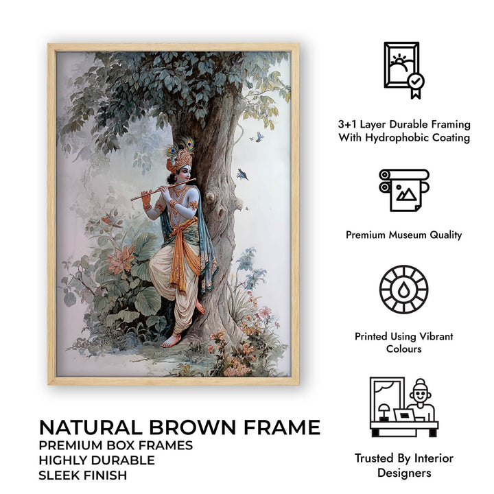 Shree Krishna Playing Flute Painting – Vastu Wall Art