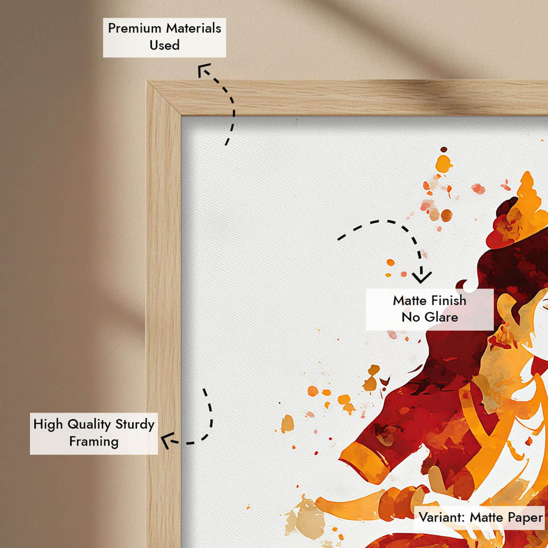 Veena Saraswati Painting – Goddess of Wisdom Wall Art