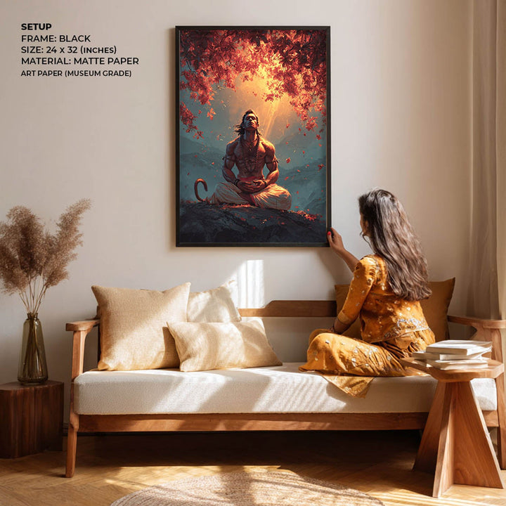 Bajrangbali Hanuman Meditation Painting – Vastu Wall Art