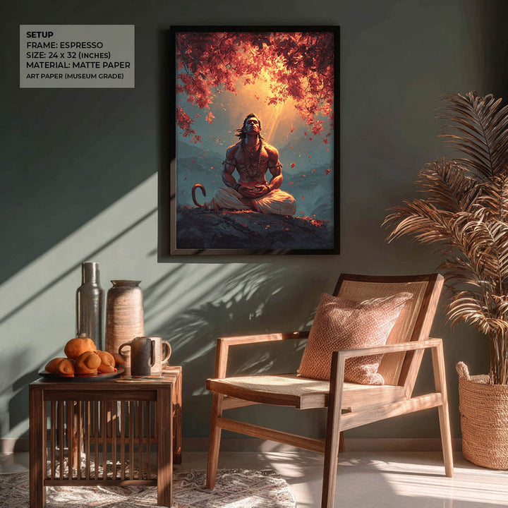 Bajrangbali Hanuman Meditation Painting – Vastu Wall Art