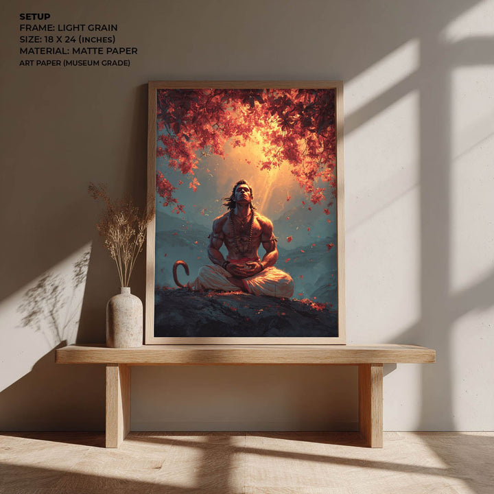 Bajrangbali Hanuman Meditation Painting – Vastu Wall Art