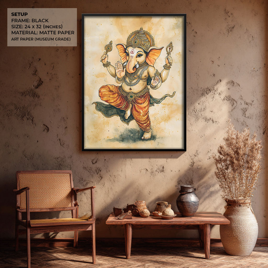 Bal Ganesh Dancing - Vastu Painting