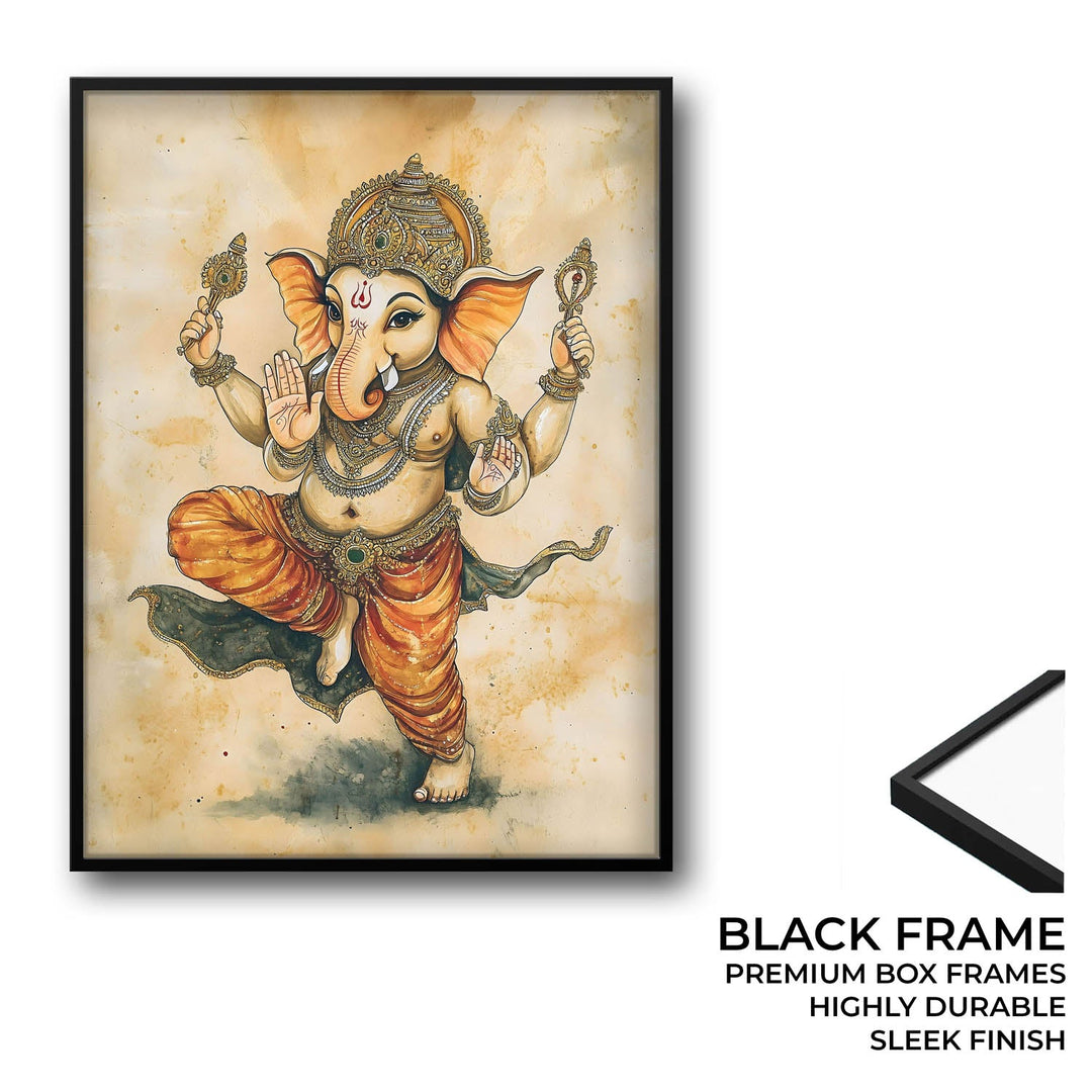 Bal Ganesh Dancing - Vastu Painting