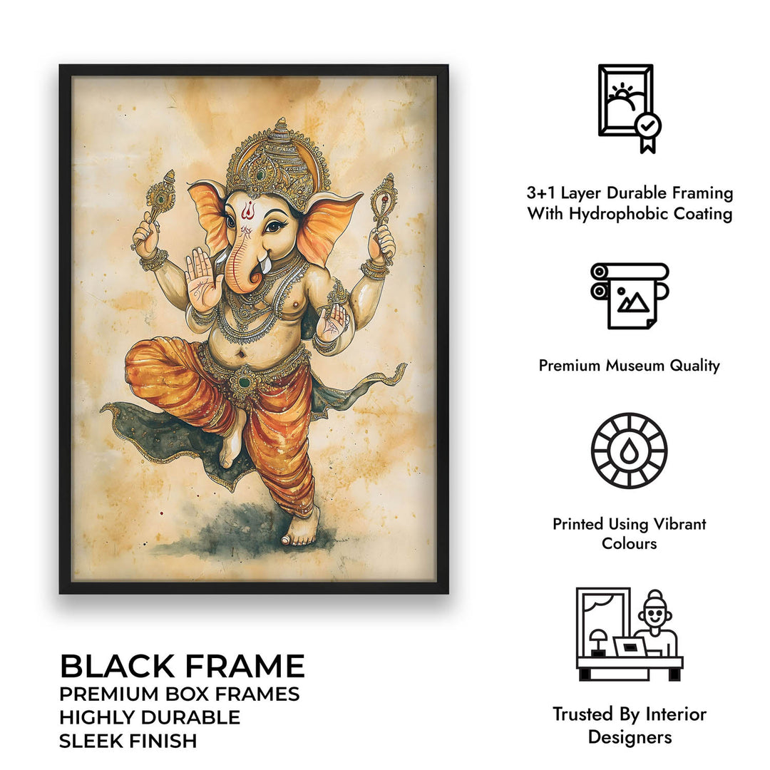 Bal Ganesh Dancing - Vastu Painting