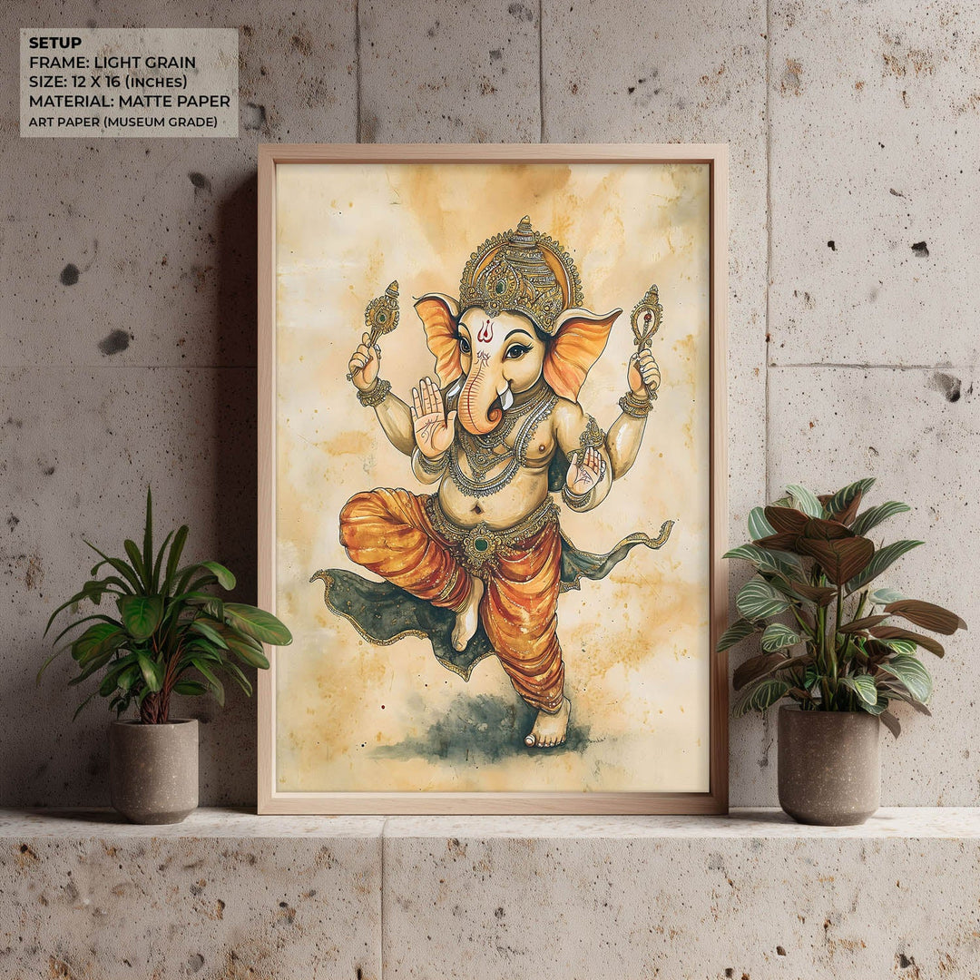 Bal Ganesh Dancing - Vastu Painting