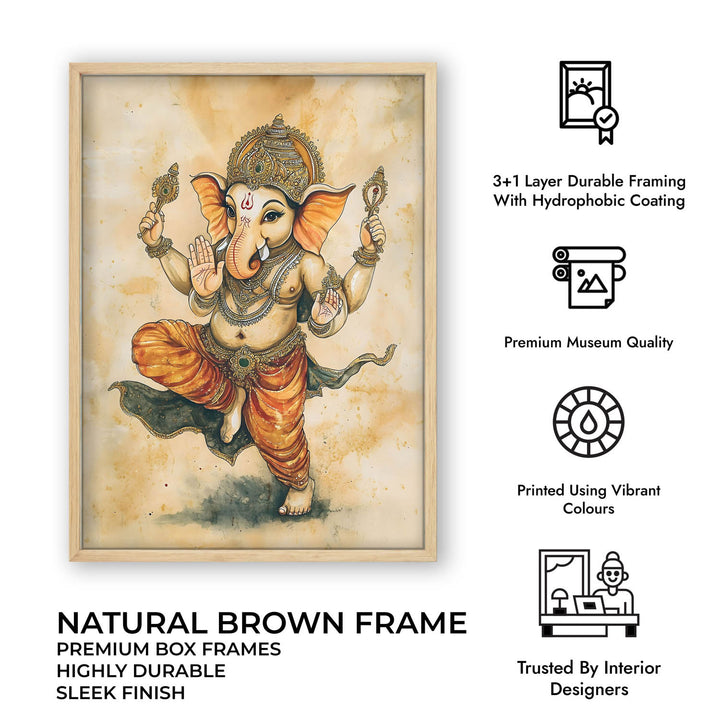 Bal Ganesh Dancing - Vastu Painting