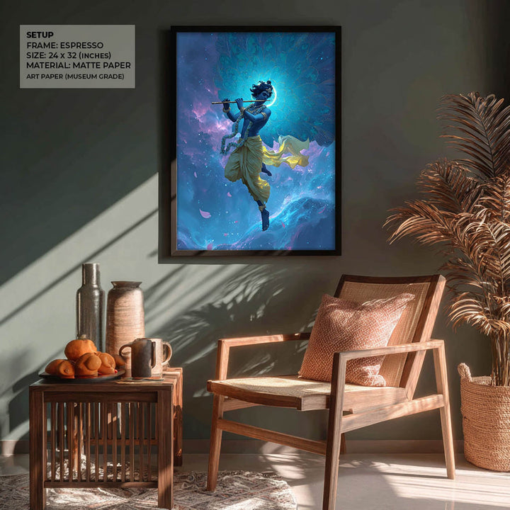 Celestial Krishna Painting – Divine Wall Art