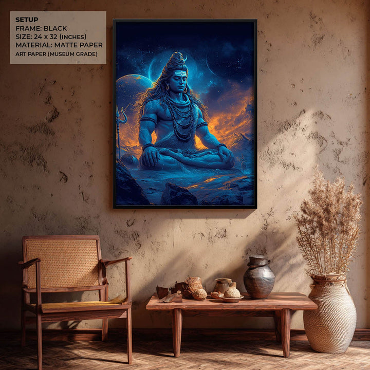 Cosmic Shiva Painting – Mahadev Wall Art