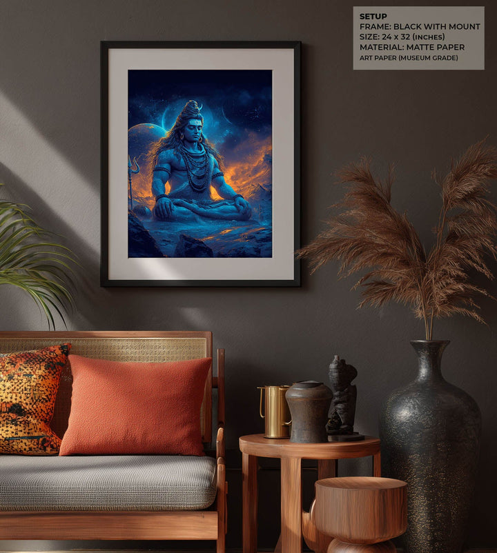 Cosmic Shiva Painting – Mahadev Wall Art