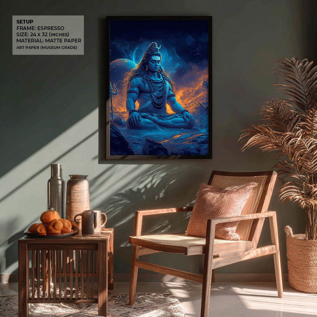 Cosmic Shiva Painting – Mahadev Wall Art