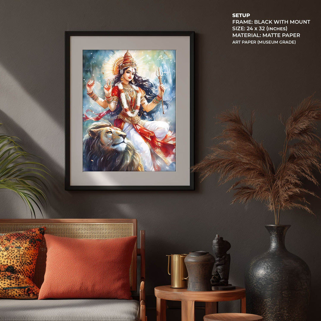 Durga Maa on Lion - Vastu Painting