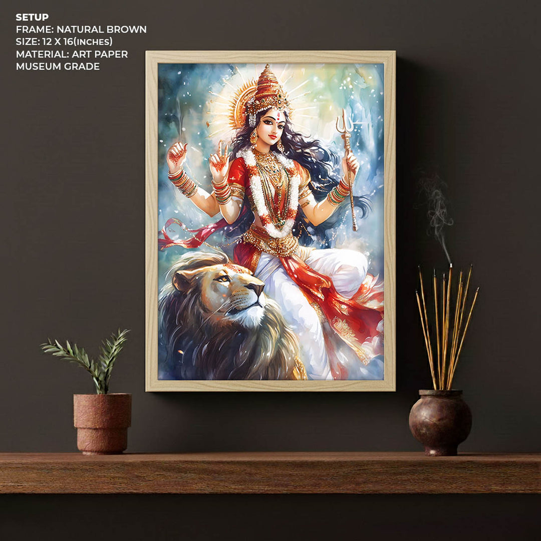 Durga Maa on Lion - Vastu Painting