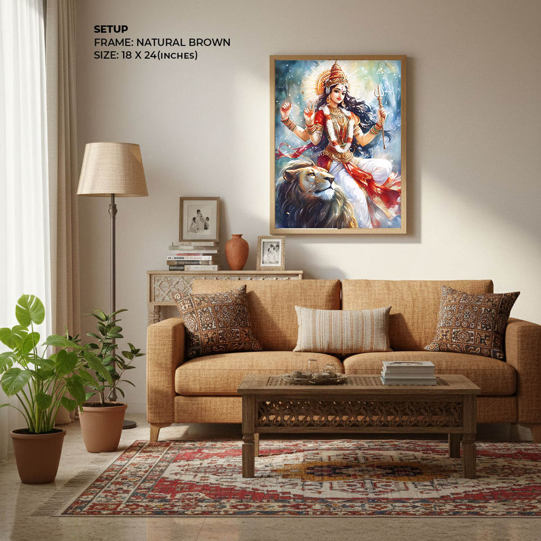 Durga Maa on Lion - Vastu Painting
