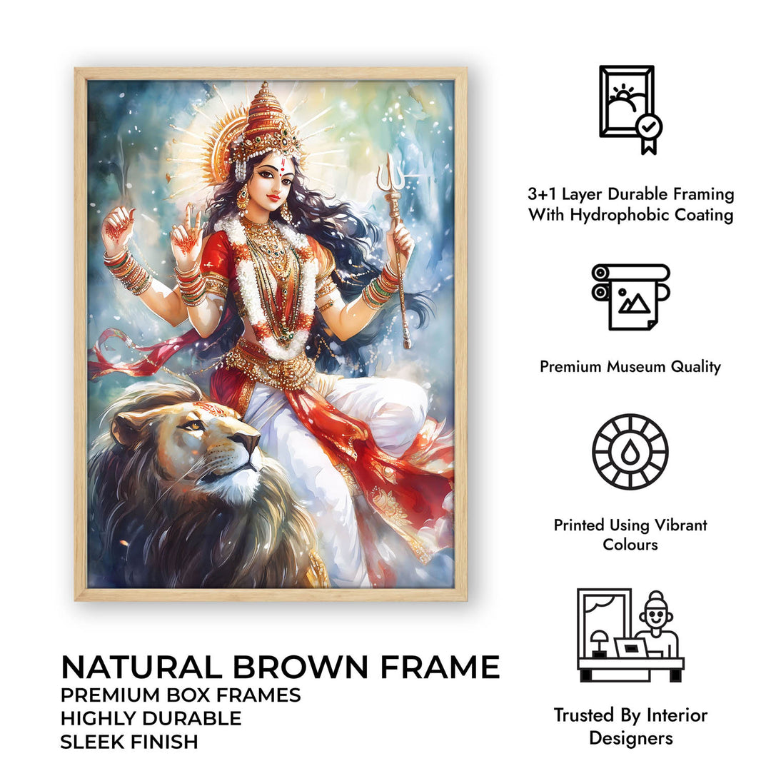 Durga Maa on Lion - Vastu Painting