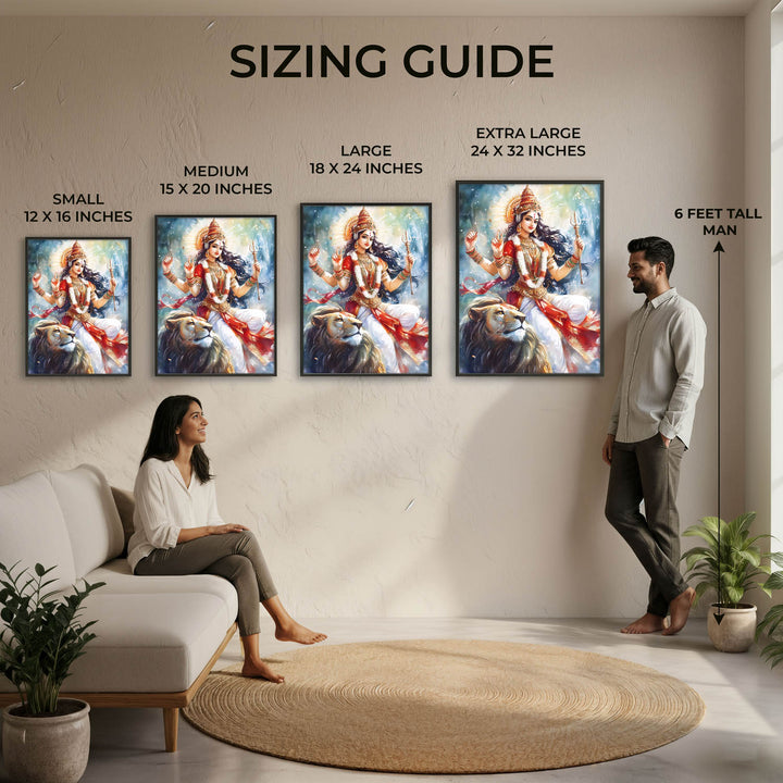 Durga Maa on Lion - Vastu Painting