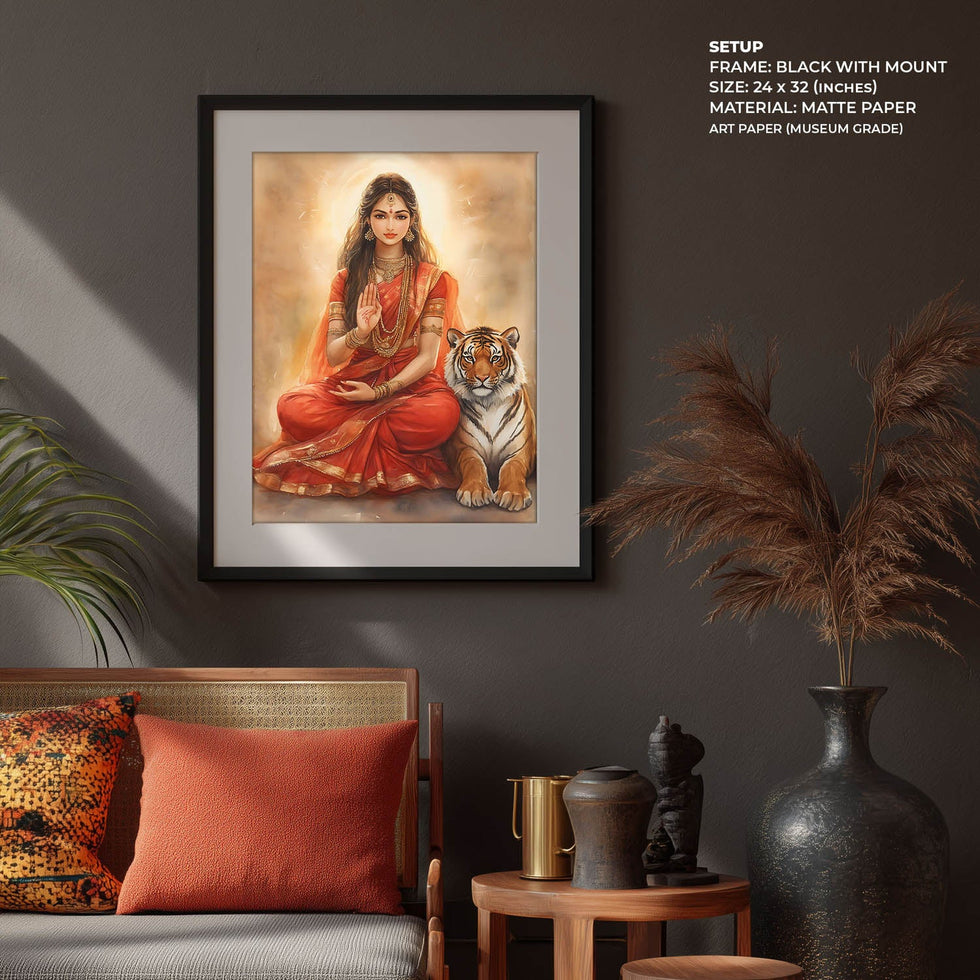 Goddess Durga Blessing wall art print