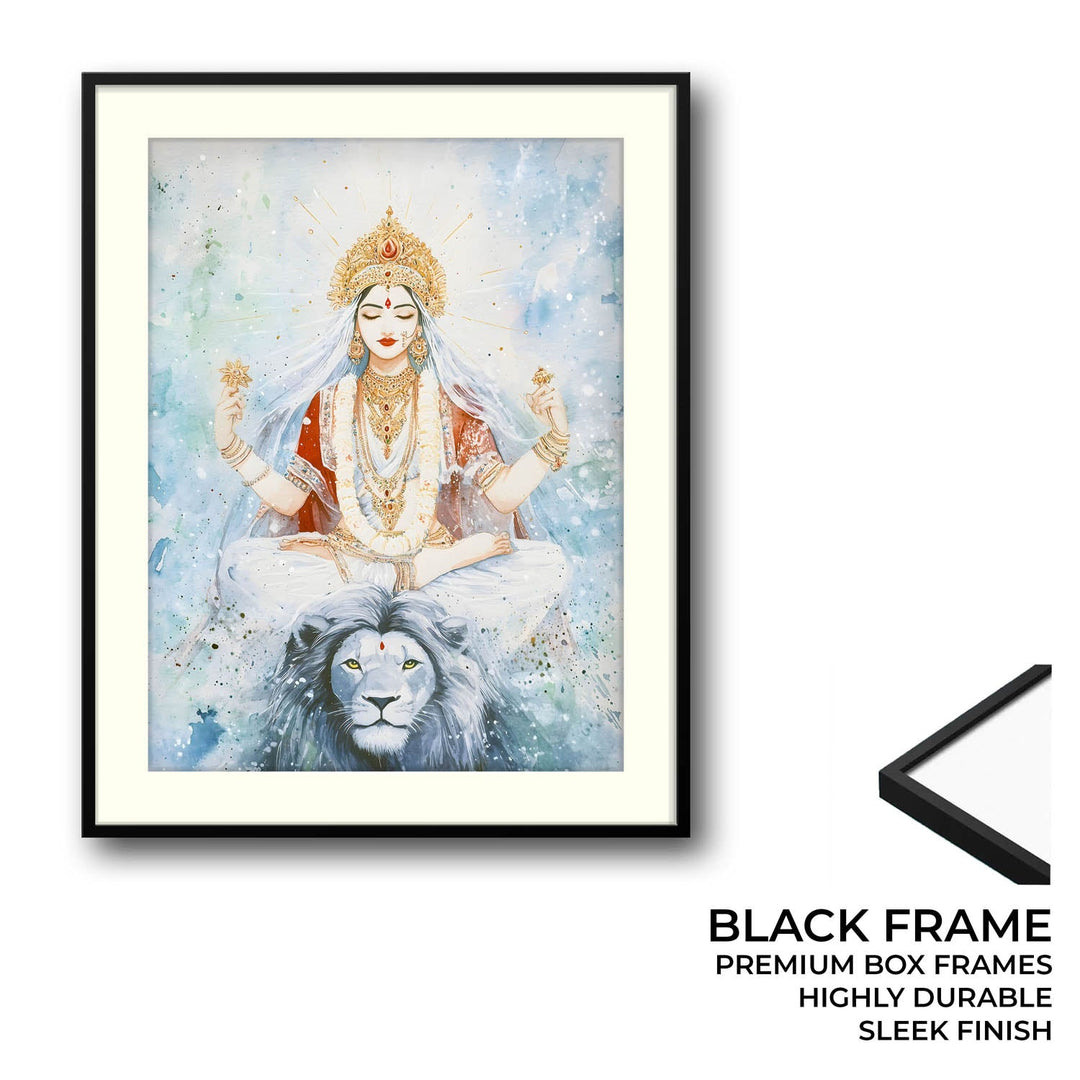 Goddess Durga in Himalaya - God Painting