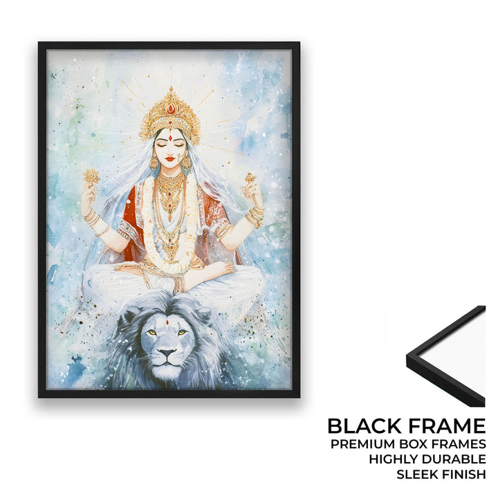 Goddess Durga in Himalaya - God Painting