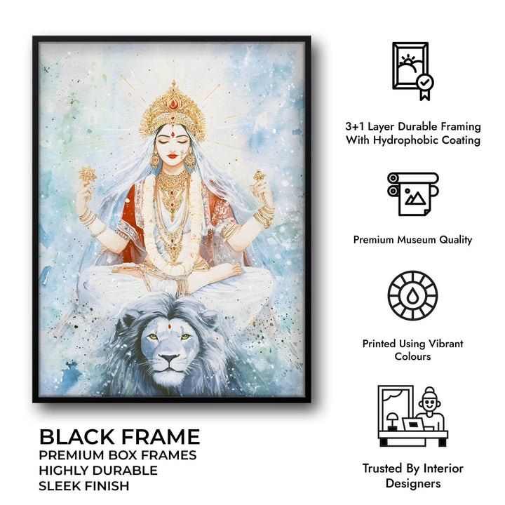 Goddess Durga in Himalaya - God Painting