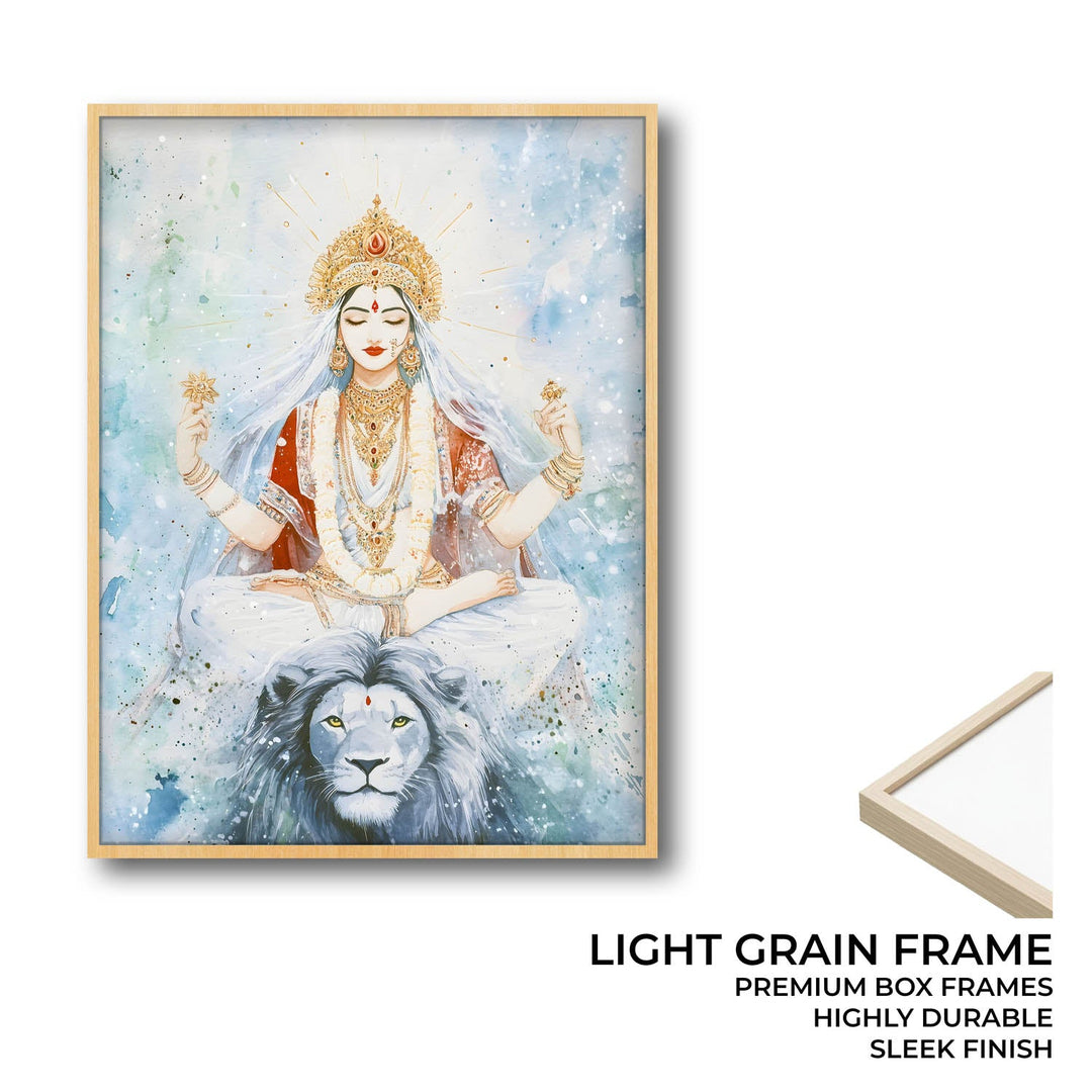 Goddess Durga in Himalaya - God Painting