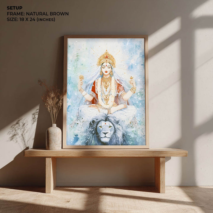 Goddess Durga in Himalaya - God Painting