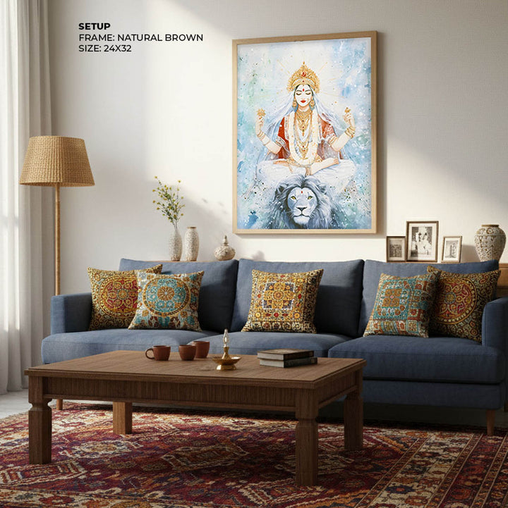 Goddess Durga in Himalaya - God Painting