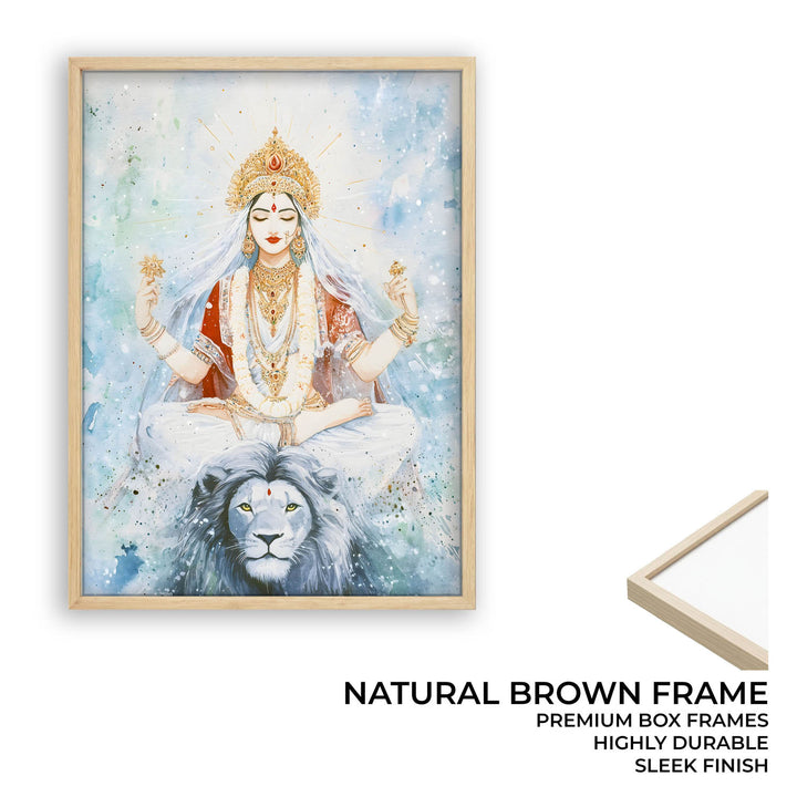Goddess Durga in Himalaya - God Painting