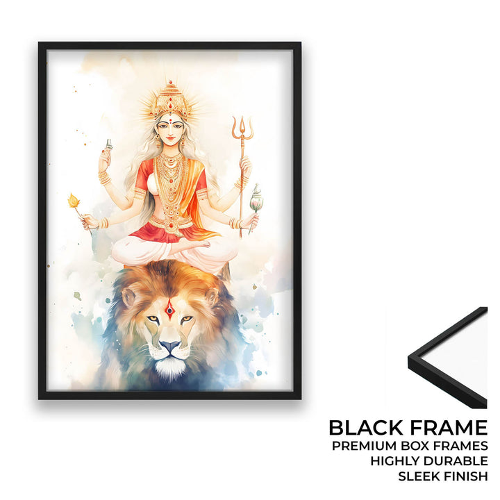 Goddess Durga on Lion - Vastu Painting