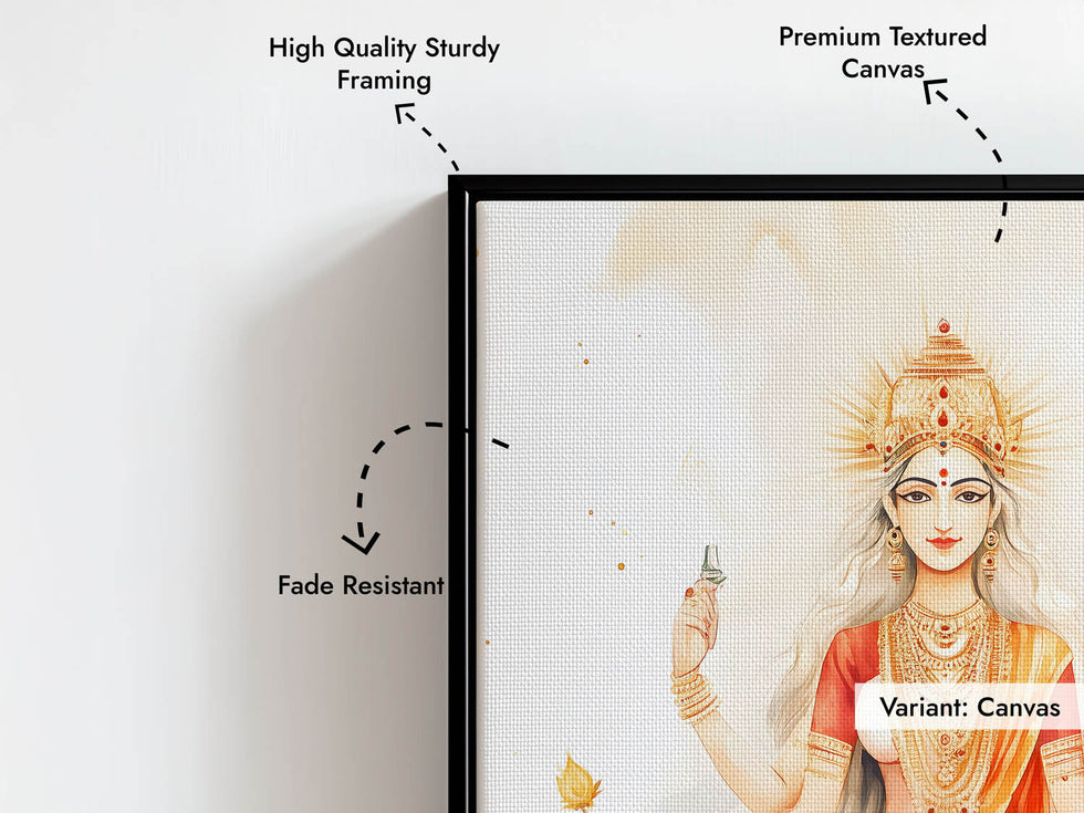 Goddess Durga on Lion wall art print