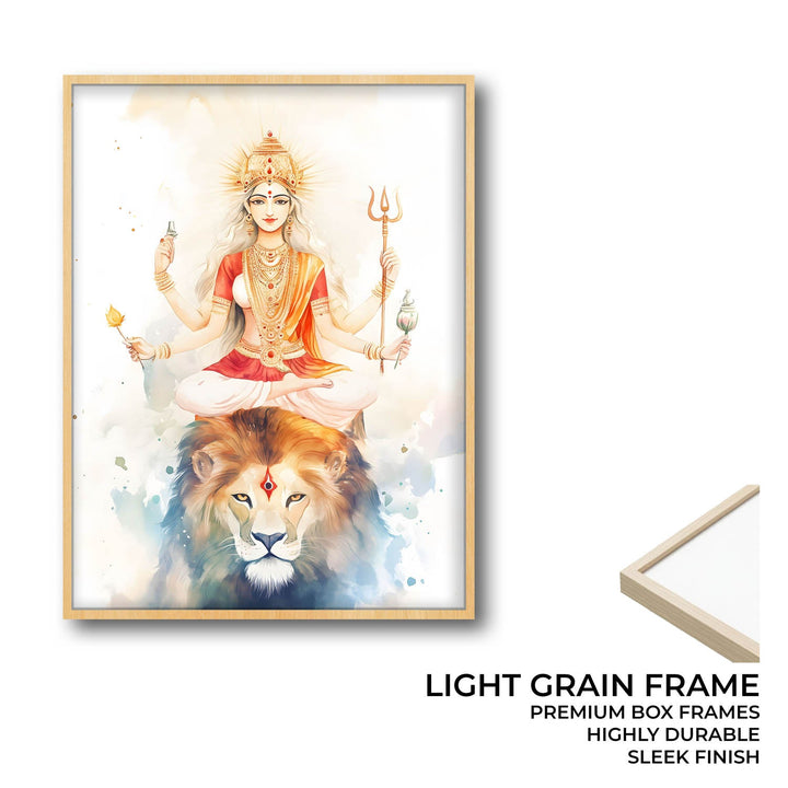 Goddess Durga on Lion - Vastu Painting