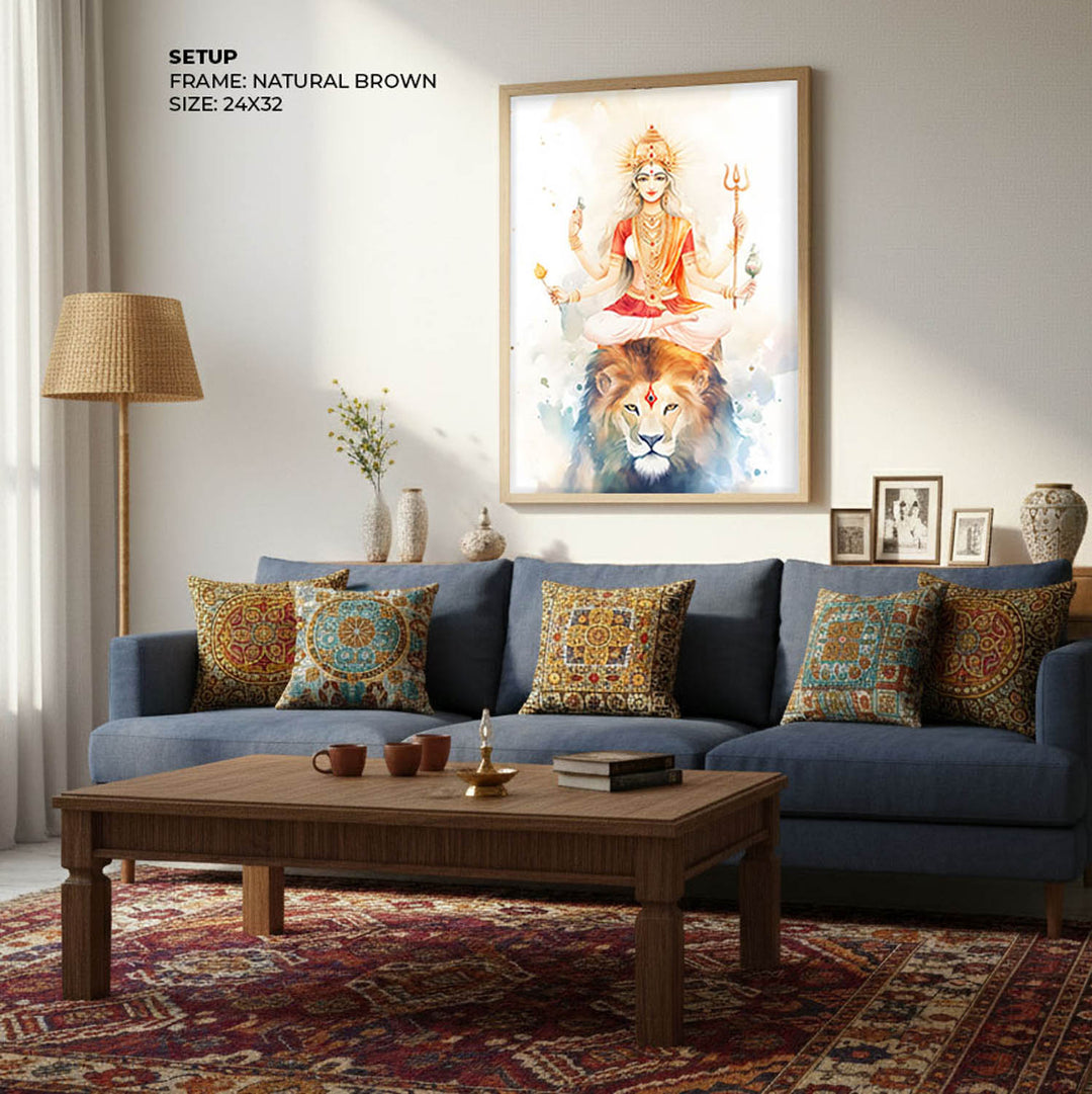 Goddess Durga on Lion - Vastu Painting
