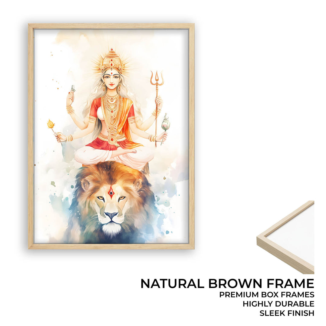 Goddess Durga on Lion - Vastu Painting