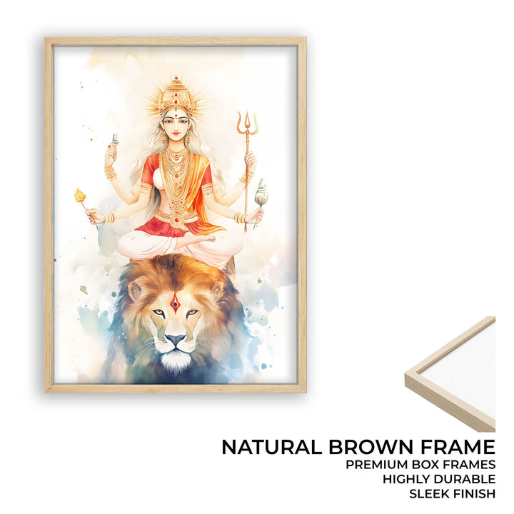 Goddess Durga on Lion - Vastu Painting