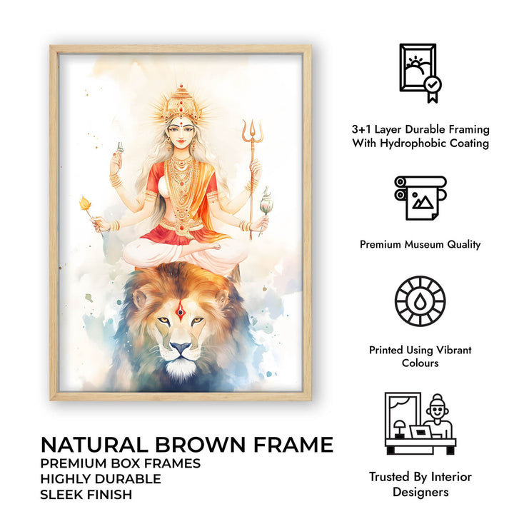 Goddess Durga on Lion - Vastu Painting