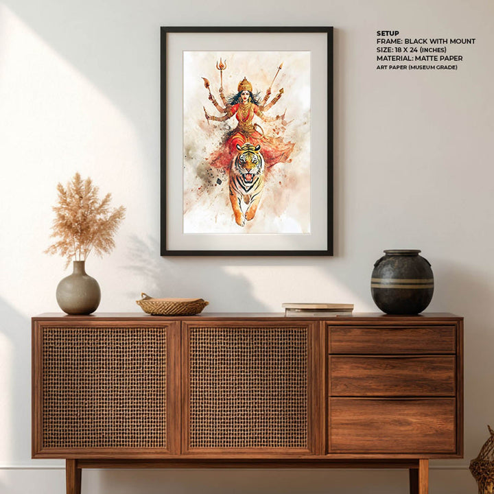 Goddess Durga on Tiger - Vastu Painting