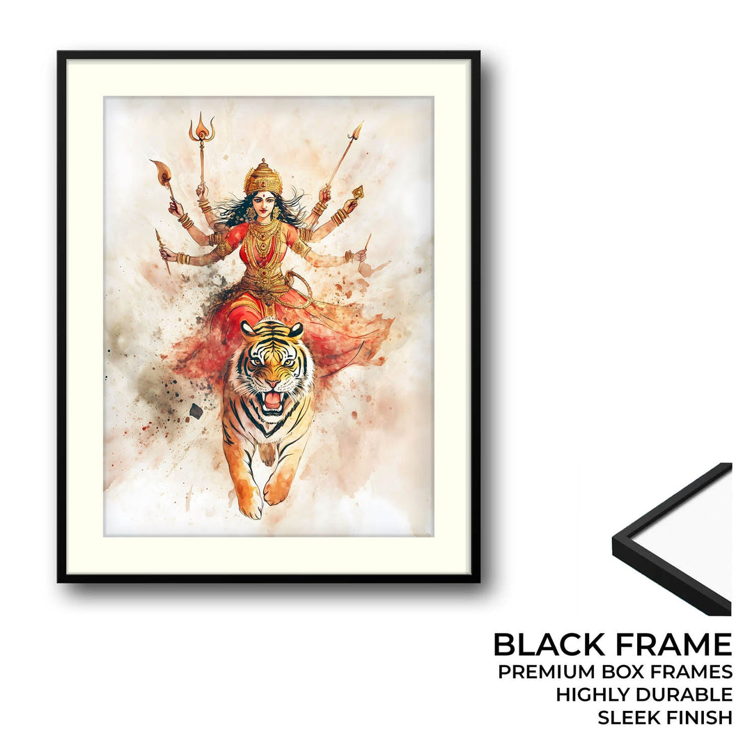 Goddess Durga on Tiger - Vastu Painting