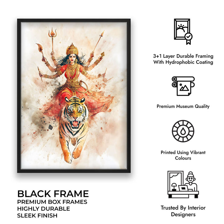 Goddess Durga on Tiger - Vastu Painting