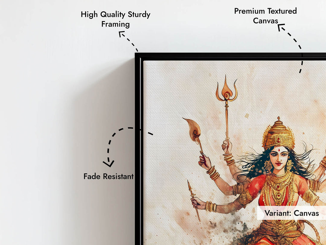 Goddess Durga on Tiger - Vastu Painting