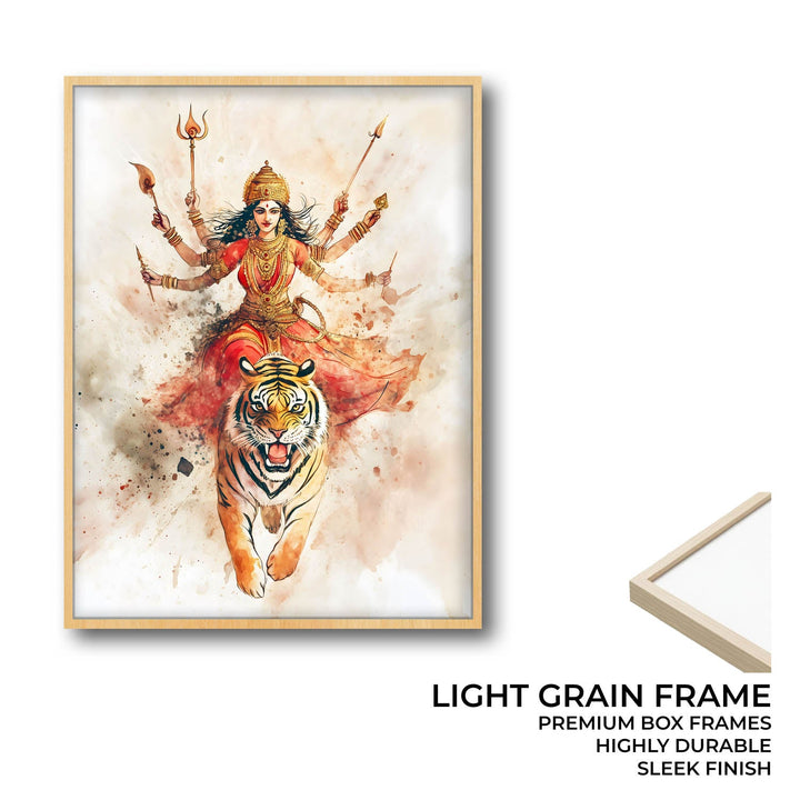 Goddess Durga on Tiger - Vastu Painting