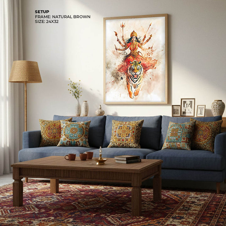Goddess Durga on Tiger - Vastu Painting
